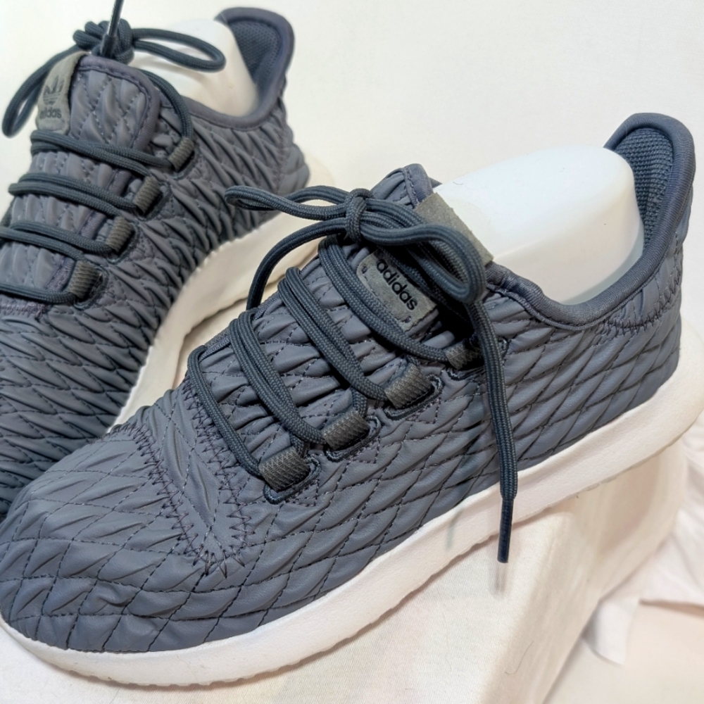 Adidas Tubular Shadow Onix Womens Size 7 Gray White Running Shoes Sneakers